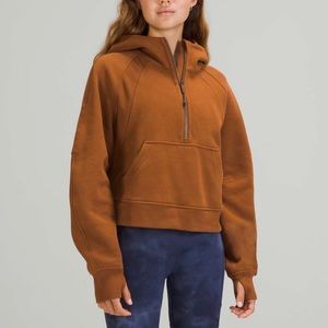 Lululemon Scuba Oversized 1/2 Zip Hoodie Copper Brown Size M/L